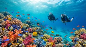 Sharm El Sheikh turu Kızıldeniz tüplü dalış aktivitesi ve canlı mercan resifleri